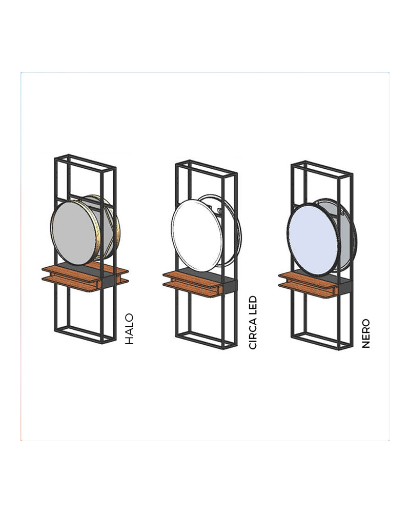 Mirror joiner - Poste de coiffure noir pour miroirs - Double face